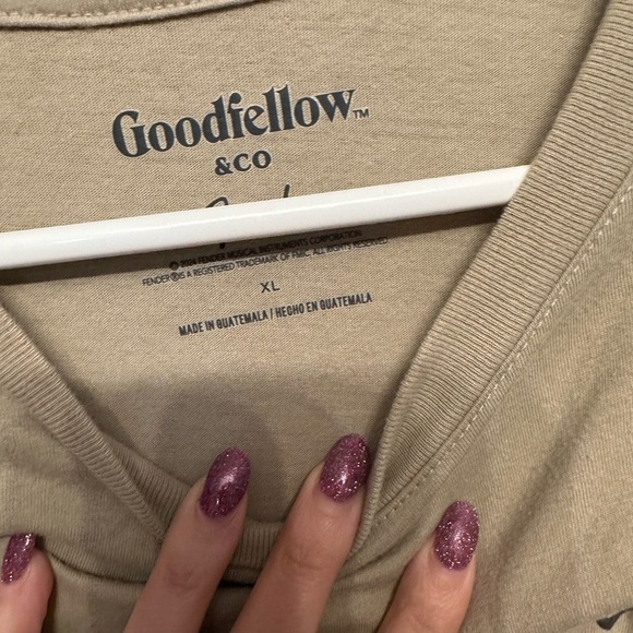 Tan “Fender” Men's T-Shirt w/ Back Graphic XL - Picture 3 of 7